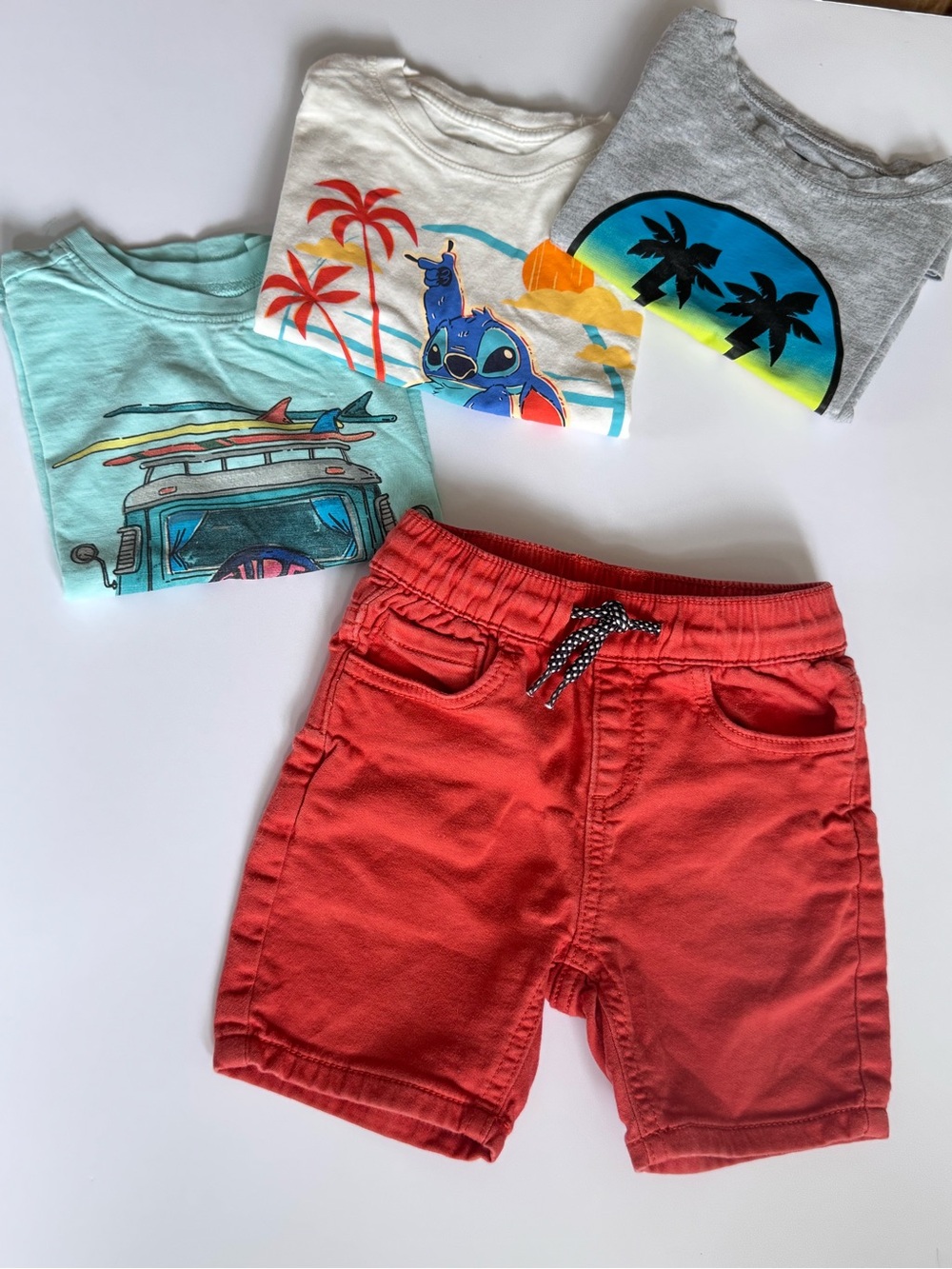 Mayoral Shorts & 3 Surf Tees Lot Cotton Island Beach Vacation Bundle Boy’s 3
